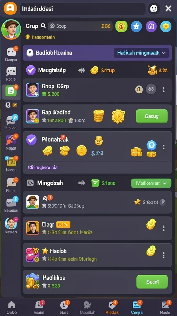 Screenshot menunjukkan tampilan antarmuka yang menarik.