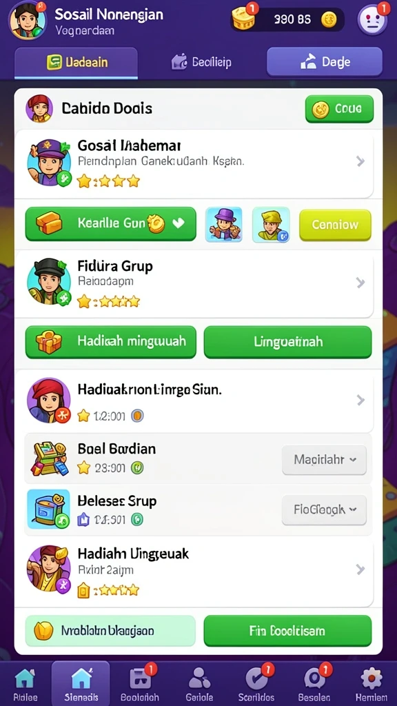 Sistem reward yang menghargai setiap pencapaian pemain.