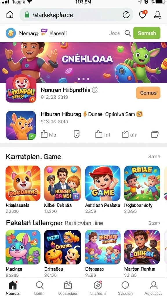 Tampilan utama yang menarik dan ramah pengguna.
