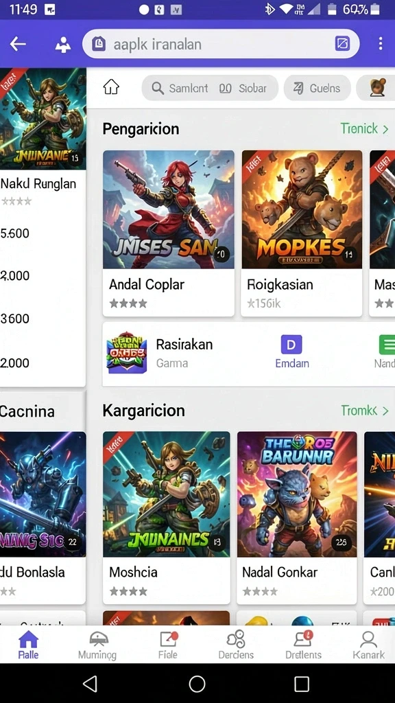 Visual menakjubkan dari lingkungan permainan yang luas.