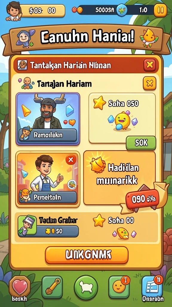 Tampilan level awal yang penuh warna dan detail.