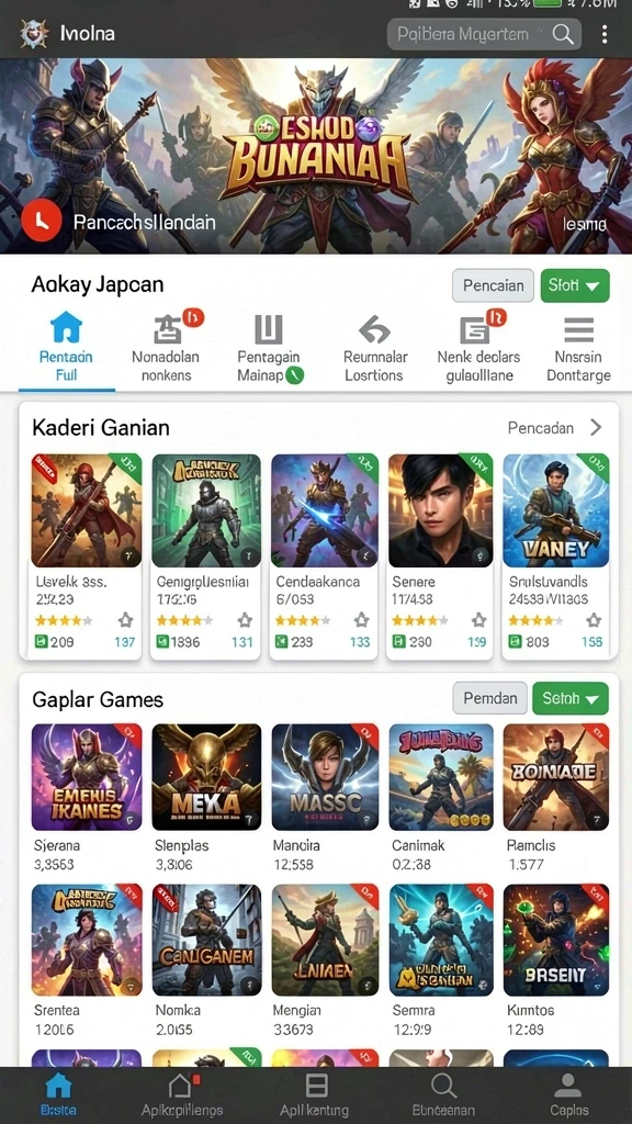Tampilan awal game yang menarik dan penuh warna.